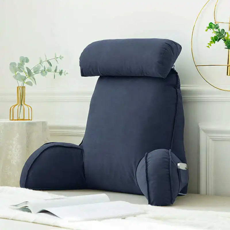 Triangle Reading Pillow – Cooling Latex Wedge Cushion, Removable & Washable Backrest for Sofa & Bed