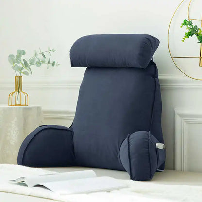 Triangle Reading Pillow – Cooling Latex Wedge Cushion, Removable & Washable Backrest for Sofa & Bed