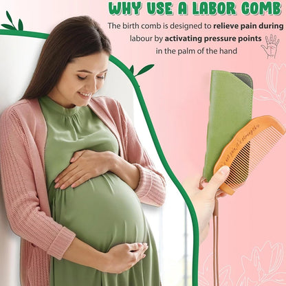 Women’s Birth Comb – Natural Wooden Labor & Delivery Essential for Hospital Bag