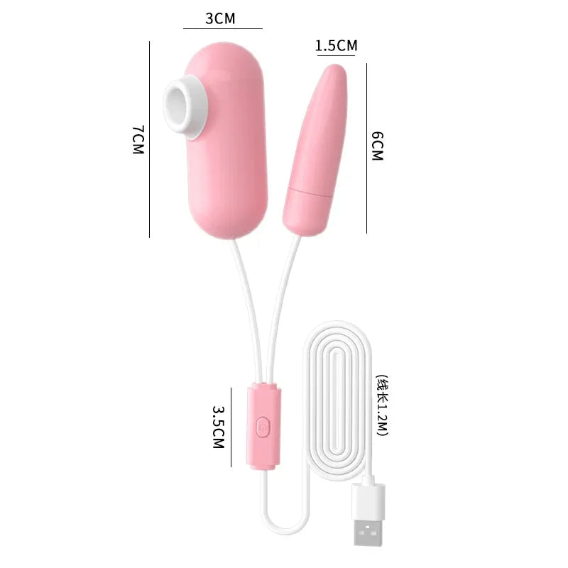 USB Rechargeable Dual-Stimulation Vibrator - Compact Intimate Massager for Adult Women with Clitoral Suction and Vibration Functions