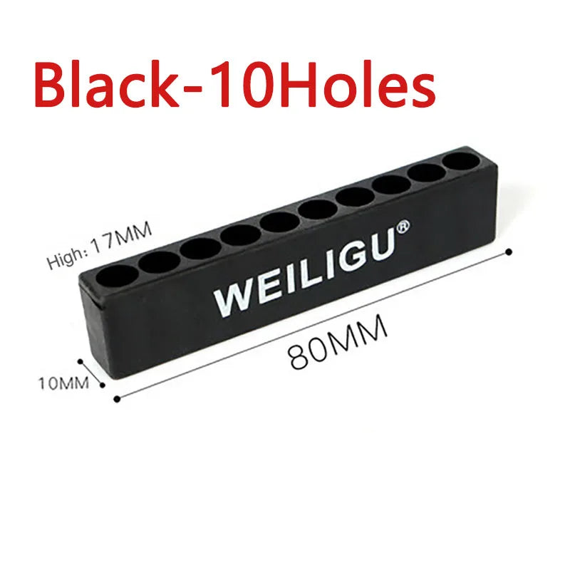 6.35mm Hex Screwdriver Bit Holder - Soft Rubber Organizer with 10/12 Hole Plastic Storage Box