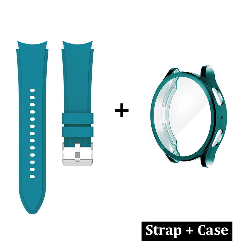 Samsung Galaxy Watch 4/5/6/7 TPU Protective Case - All-Around Cover with Sport Band for Galaxy Watch 6 Classic 43/47mm
