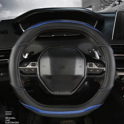Peugeot 3008/4008/5008 Carbon Fiber & PU Leather Steering Wheel Cover — Auto Interior Accessory