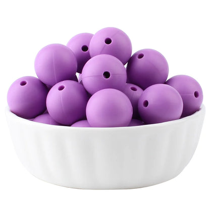 15mm Silicone Beads Set - Colorful Loose Beads for DIY Keychains, Jewelry & Beaded Pen Crafts
