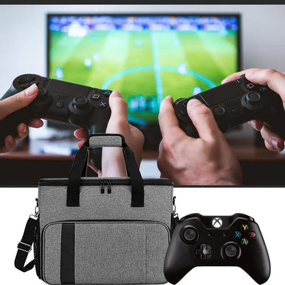 PS5 Controller Travel Bag — Hard Shell Game Console Carrying Case with Multiple Storage Pockets