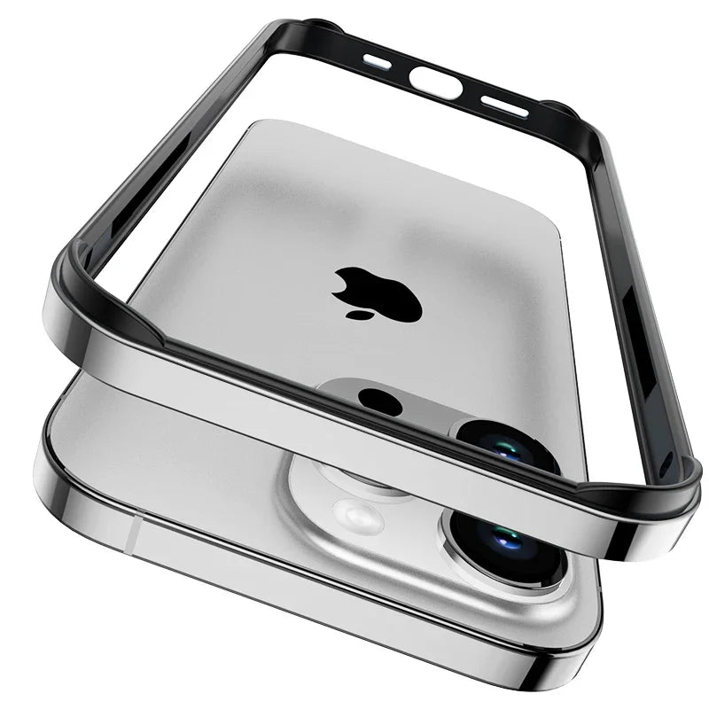 Hybrid Silicone & Aluminum Metal Phone Case – Heat-Resistant Bumper for iPhone 11 to 17 Pro Max