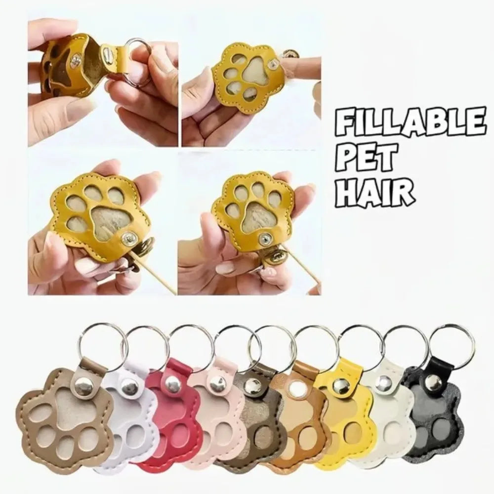 Dog & Cat Hair Storage Keychain – Cute Pet Keepsake Bag Pendant Car Keychain Gift