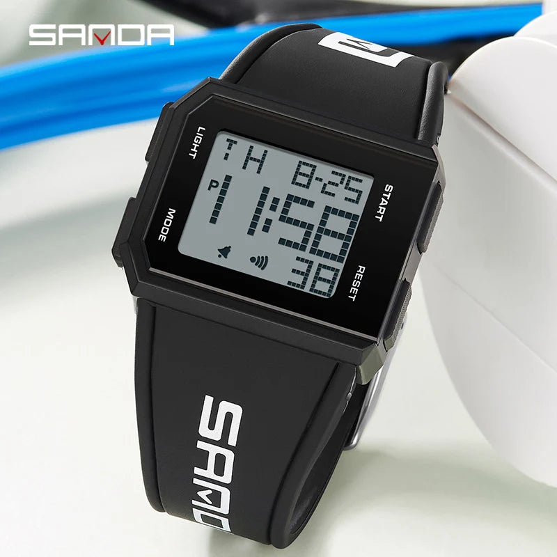SANDA Brand Men’s Fashion Watch - Casual Sport LED Digital Wristwatch, Waterproof Military Clock, Relogio Masculino