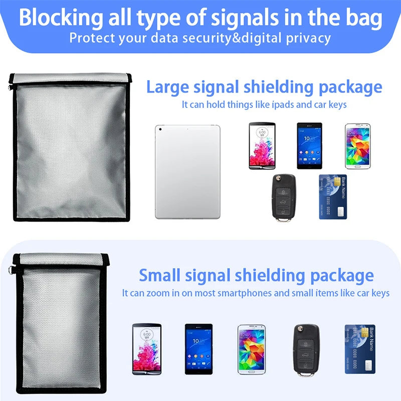 Fireproof & Waterproof Faraday Bag – Anti-Hacking Signal Blocking Pouch for Phones, Key Fobs, Notebooks & Computers