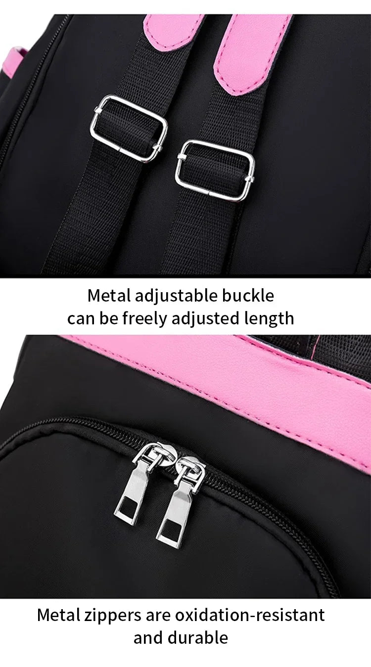 Oxford Fabric Large Capacity Backpack - Multi-Layer Storage, Solid Color Fashion Backpack for Women