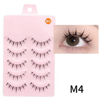 Manga Style Soft Natural False Eyelashes Wispy Thick Daily Wear Makeup Lashes