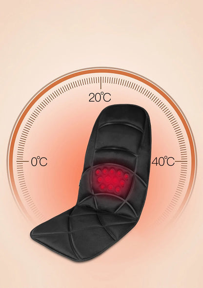 Electric Lumbar Massage Cushion | Car, Home & Office Heated Vibrating Neck & Back Pain Relief Pad