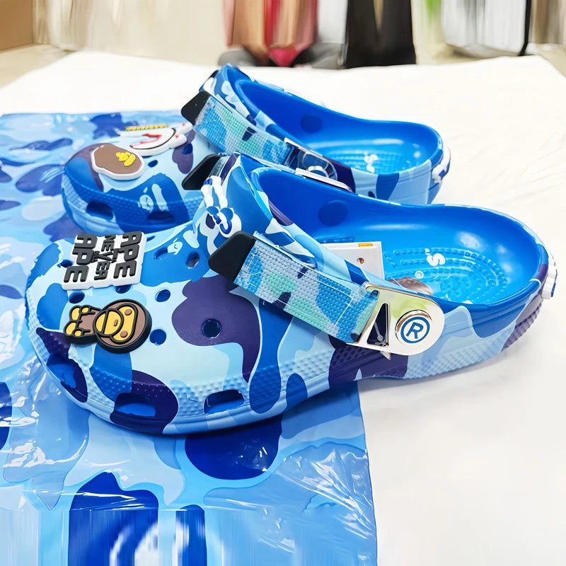Camouflage Couple Sandals - Casual EVA Ankle-Wrap Flip Flops for Men & Women Beach Outdoor Slippers