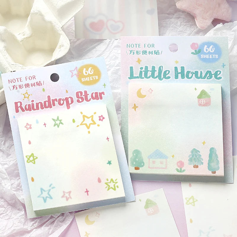 60PCS Kawaii Message Memo Paper Set - DIY Scrapbook Background Sheets for School, Office & Handmade Crafts