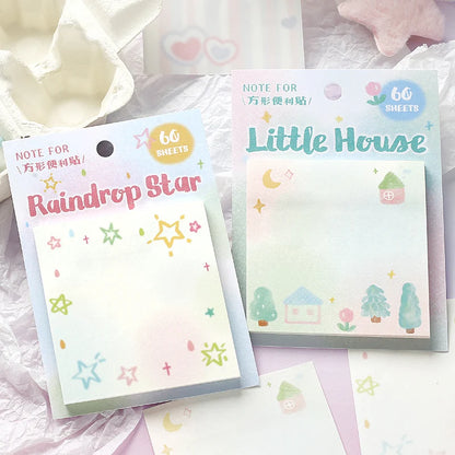 60PCS Kawaii Message Memo Paper Set - DIY Scrapbook Background Sheets for School, Office & Handmade Crafts