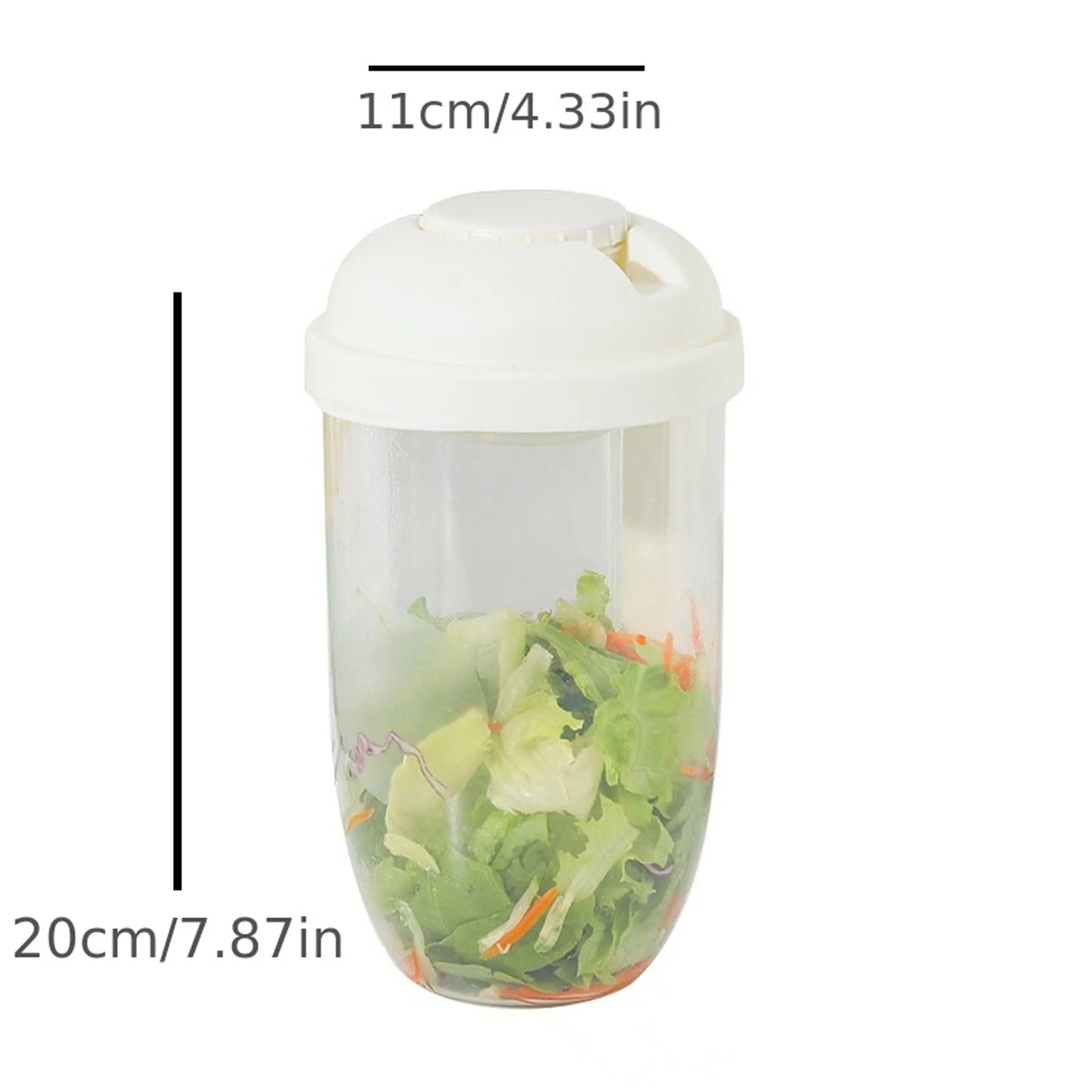 1PC Salad Cups - Plastic Healthy Salad Containers with Forks and Dressing Holder - Kitchen Supplies