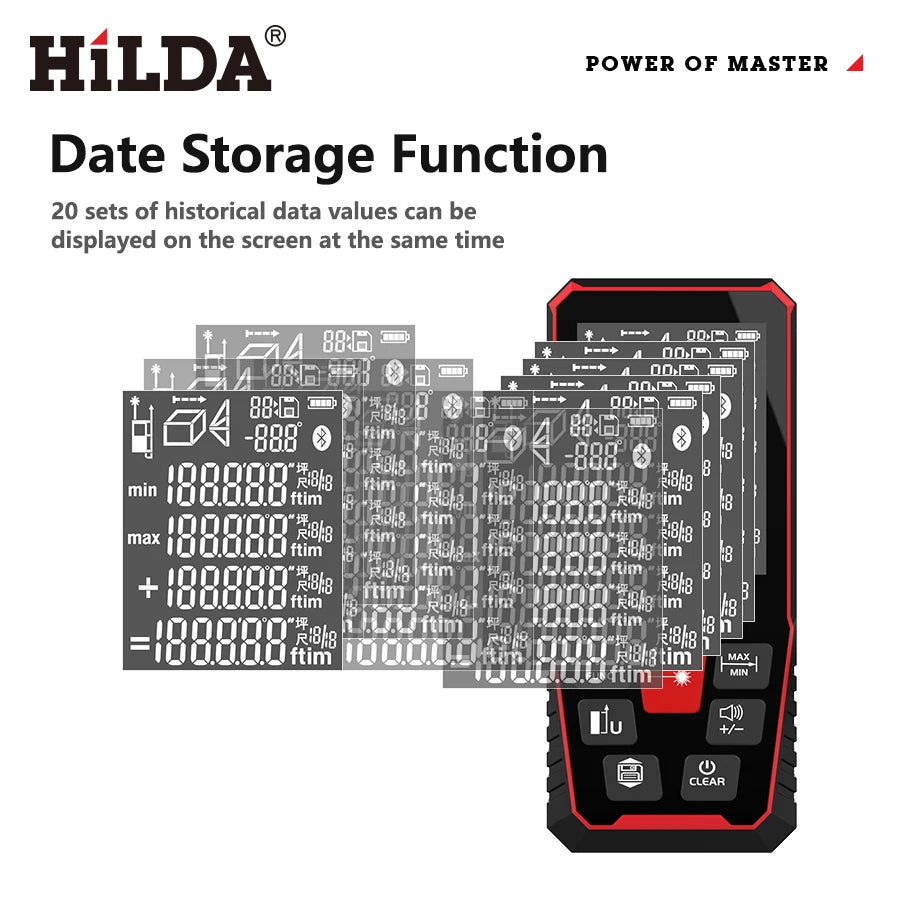 HILDA Laser Distance Rangefinder – 50M/100M/120M Professional Laser Measuring Tool
