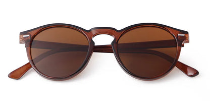Vintage Round Sunglasses – 2024 Fashion Design for Men & Women, Retro Rivet Yellow & Blue Lens, Square Sun Glasses