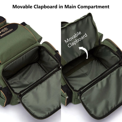 Bassdash Tactical Fishing Tackle Backpack – Lightweight Multifunctional Tackle Bag with Storage Boxes