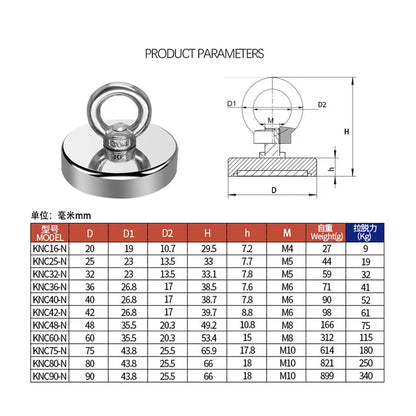 Super Powerful Neodymium Magnets N52 - Strong Magnet for Magnetic Fishing, Search Hook, Magneat Magnetti, Neomidium Imans