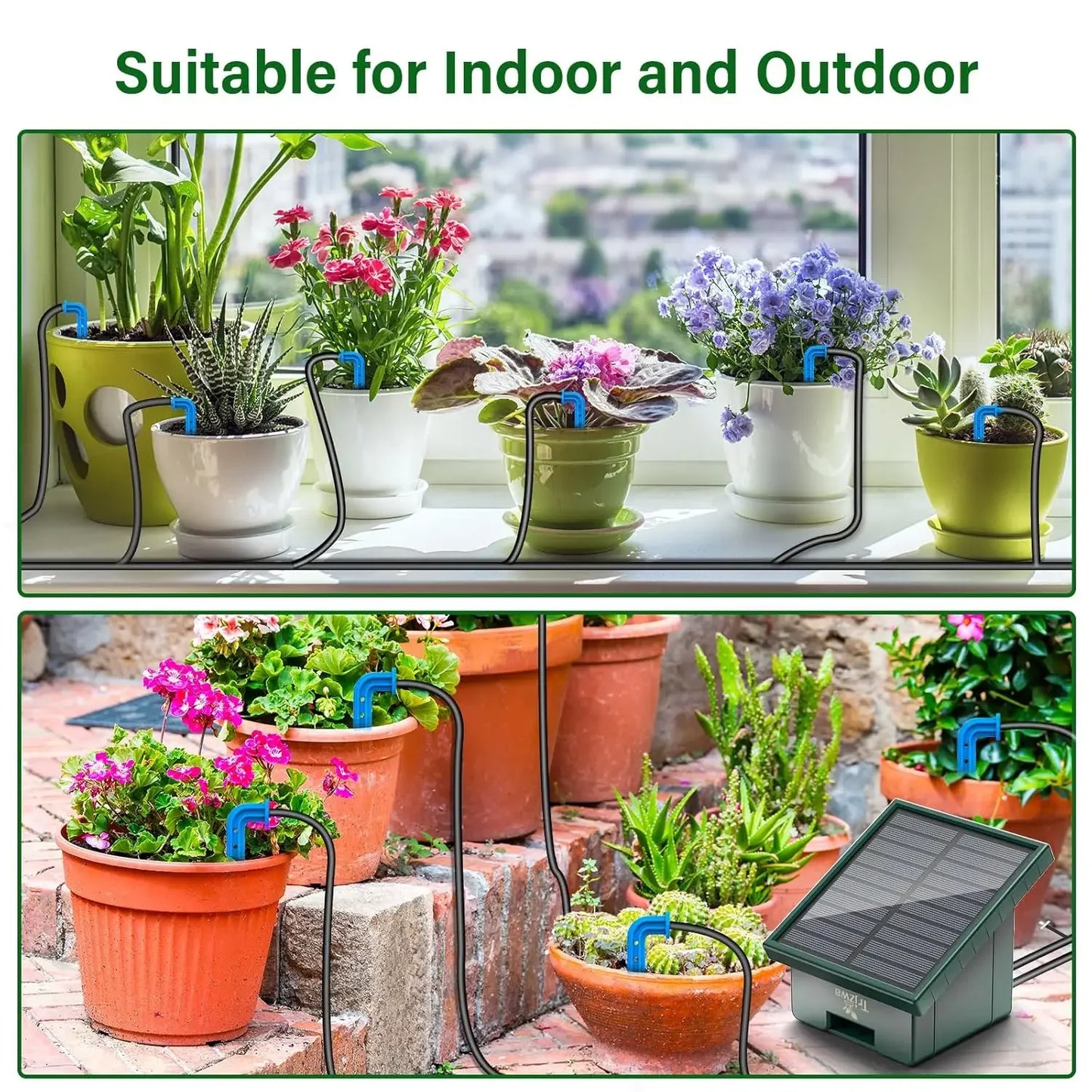 Solar Garden Drip Irrigation System — Automatic Balcony Watering DIY with Drip Hose