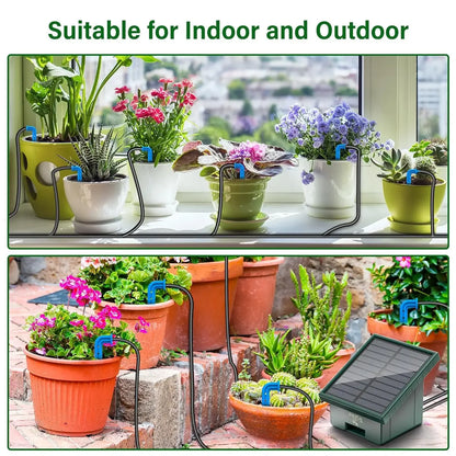 Solar Garden Drip Irrigation System — Automatic Balcony Watering DIY with Drip Hose