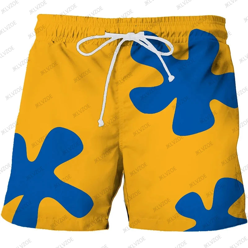 3D Patrick Star Swim Shorts - Quick-Dry Anime Beach Board Shorts