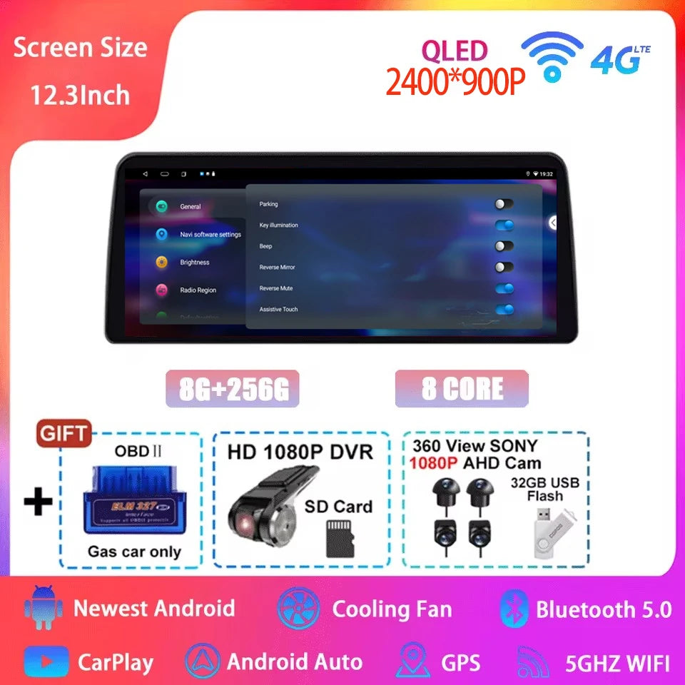 Android 15 Car Radio for Honda Civic FE/FL 2021-2023 - 12.3 Inch Multimedia Touch Screen GPS Navigation Player