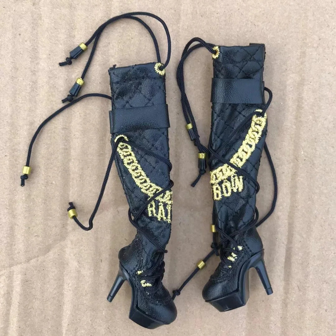 Rainbow Doll Shoes – Boots, Sandals & High Heels for DIY Doll Dressing in Black, Green & Red
