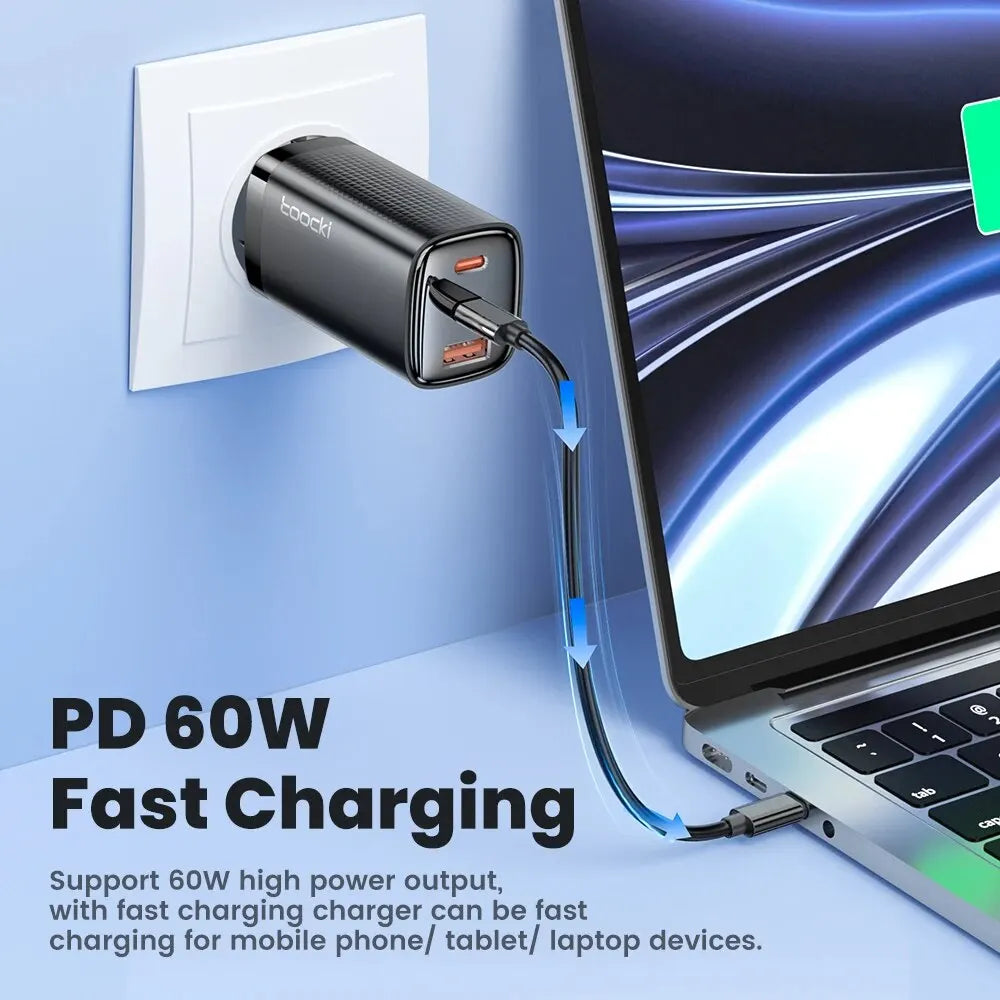 Toocki 5-in-1 USB-C to USB-C PD 60W Fast Charging Cable Set – Multi Adapter Charging Kit for iPhone 15 Pro Max, Samsung S23 & Xiaomi Devices