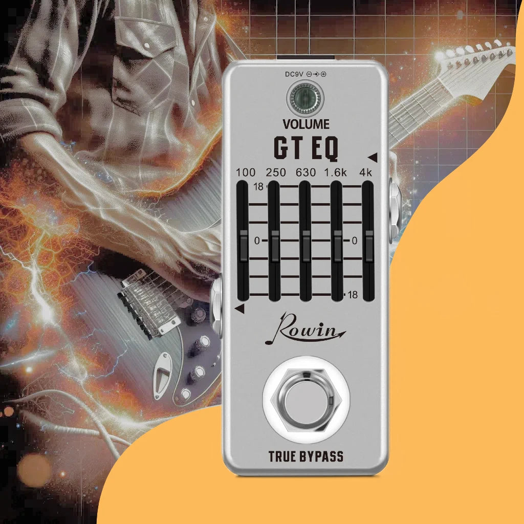 Rowin Guitar Effects Pedal – Noise Gate, Delay, Chorus, Vibrato, Phaser, Flanger, Booster, EQ, Fuzz, Metal, Distortion, and Blues Drive