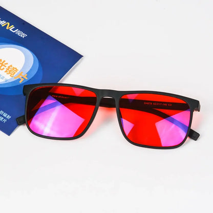 SHINU Blue Light Blocking Glasses – Red Lens Anti-Glare Eyewear for Men to Reduce Eye Strain