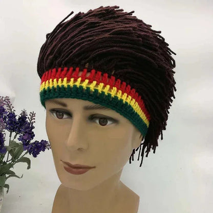 Men’s Handmade Crochet Hip Hop Cap – Warm Winter Hat for Halloween, Xmas & Birthday Gifts