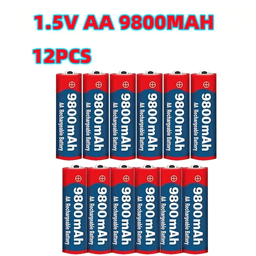 1.5V AA 9800mAh Rechargeable Battery – High-Quality Original AA for LED Lights, Toy Cameras, Microphones