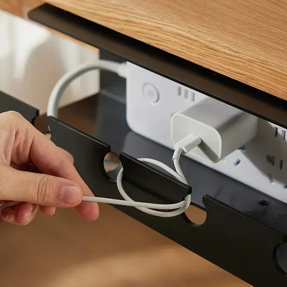 Under-Desk Cable Management Tray with Clamp – Sturdy, Spacious Power Strip and Cord Holder, No Drilling Required
