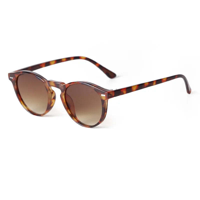 Vintage Round Sunglasses – 2024 Fashion Design for Men & Women, Retro Rivet Yellow & Blue Lens, Square Sun Glasses