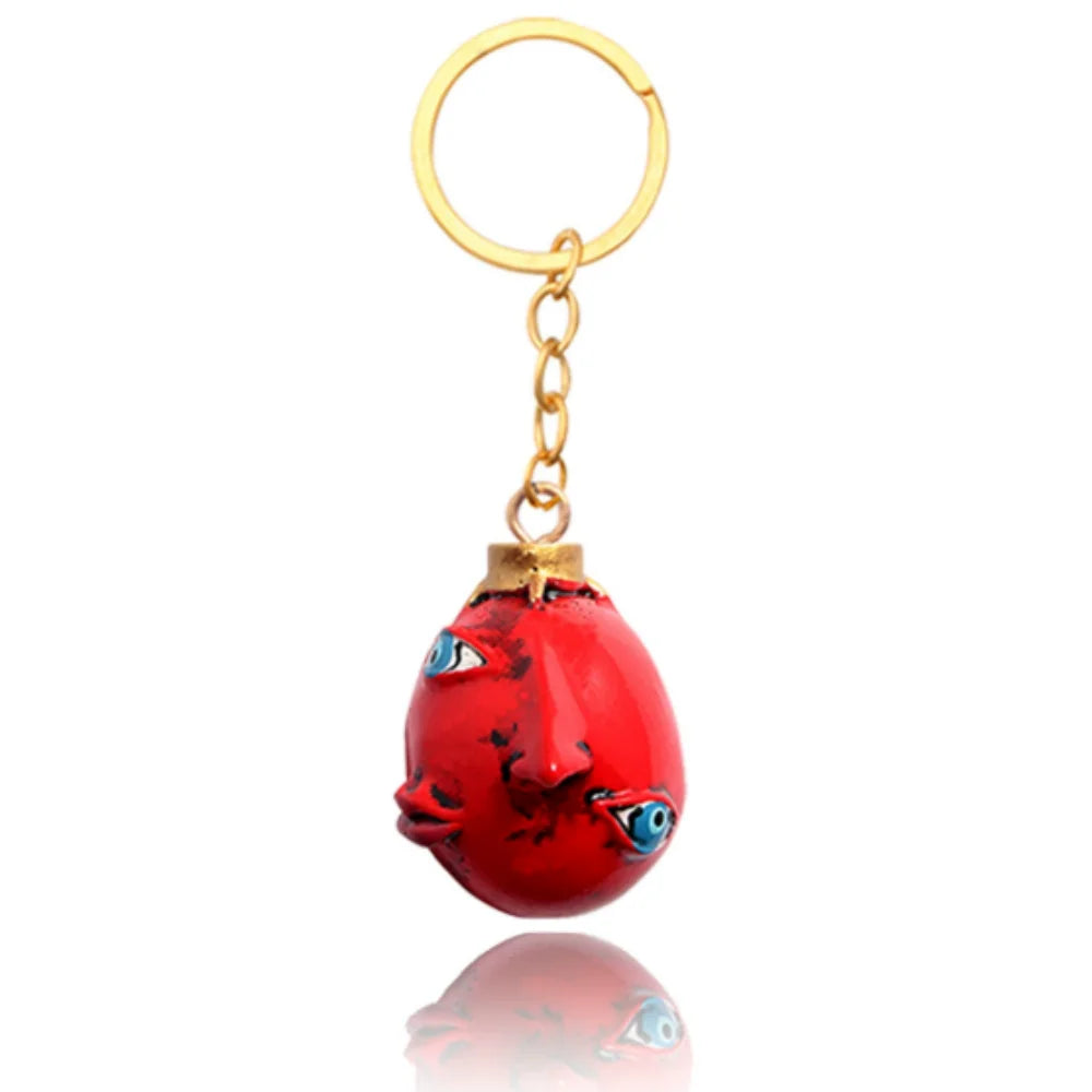 Anime Red Egg Pendant Necklace - 3D Resin King Cosplay Necklace & Gift Accessory