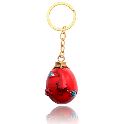 Anime Red Egg Pendant Necklace - 3D Resin King Cosplay Necklace & Gift Accessory
