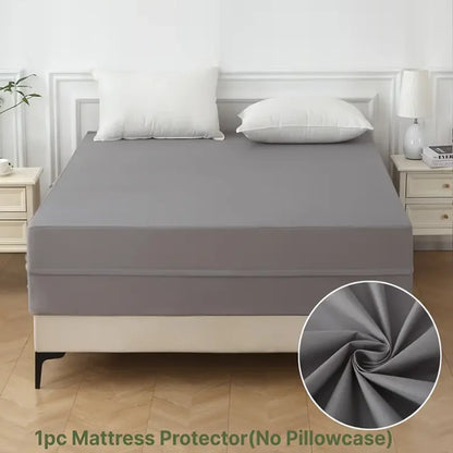 6-Sided Waterproof Mattress Protector - Dustproof Zipper Encasement Soft Comfortable Bed Cover