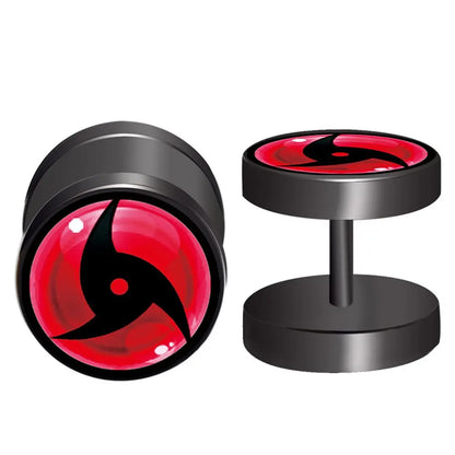 Anime Naruto Earrings – Uzumaki & Uchiha Itachi Sharingan Studs, Cosplay Accessories for Men, Women & Girls Gift