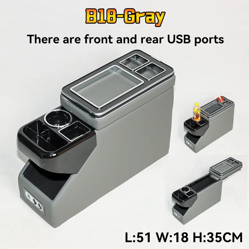 Universal Toyota Proace Verso Armrest Box – Car Console Storage with Wireless Charging for MPV