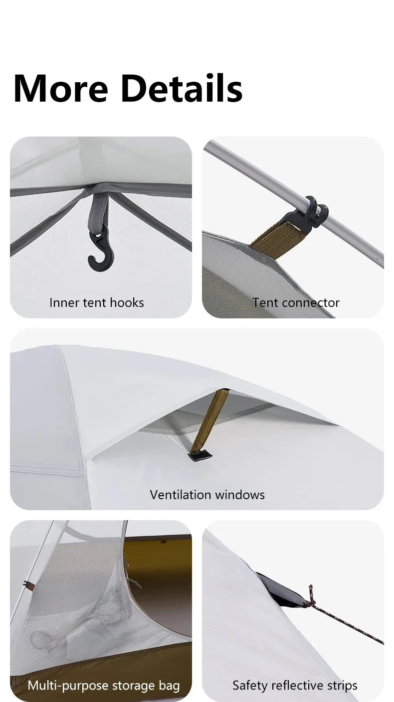 Naturehike 2-3 Person Camping Tent – Waterproof, UPF50+ Ultralight Outdoor Shelter for Hiking, Trekking & Sun Protection