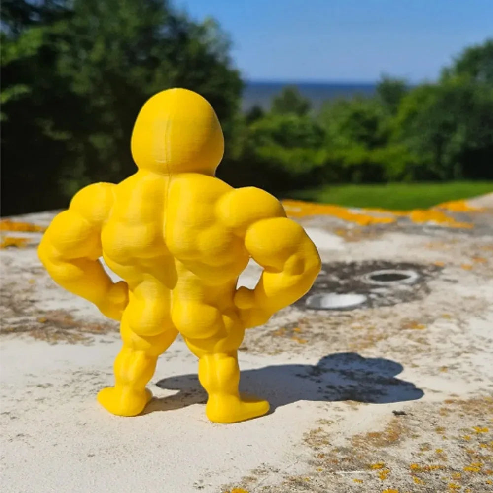 Muscle Duck 3D Statue – Cute Whimsical Desktop & Bookshelf Figurine, Indoor/Outdoor Home Decoration Accessory
