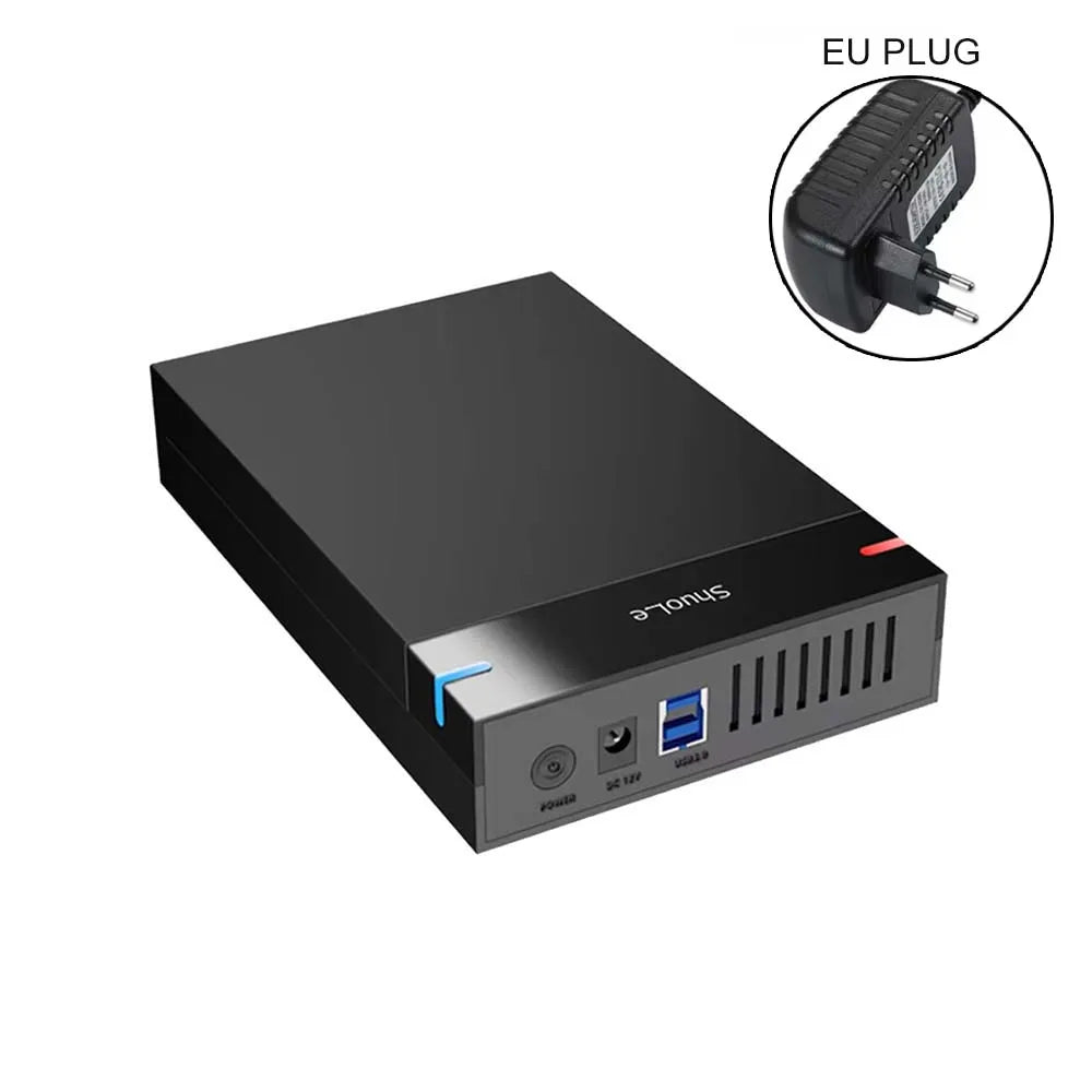 3.5 Inch USB 3.0 to SATA External Hard Drive Enclosure Case for SSD/HDD up to 10TB – PC & Laptop Compatible