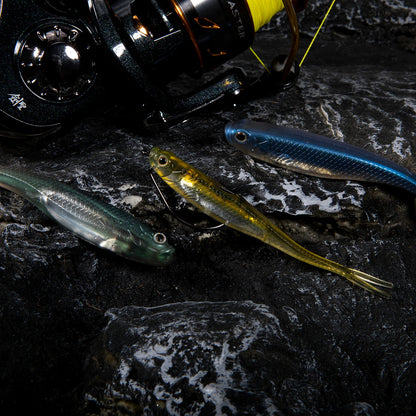 Dr.Fish 5/6pcs Soft Fishing Lures — Saltwater Silicone Fork Tail Drop Shot Baits for Bass, Trout, Pike, Walleye, Weedless