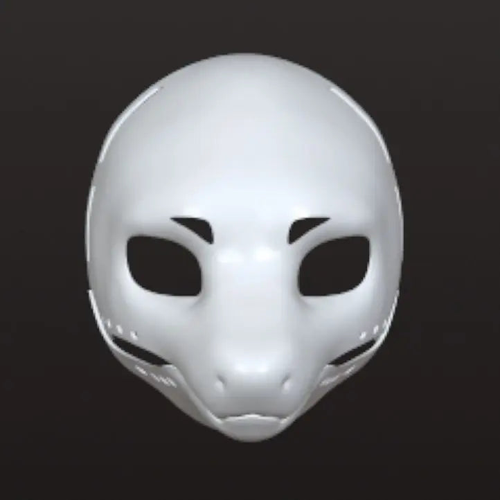 Kigurumi Dragon Base Mask - Movable Jaw Long-Snouted 3D Printed Beast Skull Cosplay Costume Accessory