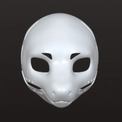 Kigurumi Dragon Base Mask - Movable Jaw Long-Snouted 3D Printed Beast Skull Cosplay Costume Accessory