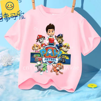 Paw Patrol Kids T-Shirt – Skye Cartoon Short Sleeve Summer Top for Boys & Girls Casual Wear Birthday Gift Clothing