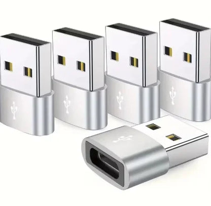 5PCS USB to USB C OTG Adapters - Durable Metal Converter for iPhone iPad Samsung S23 iWatch AirPods & Universal Devices