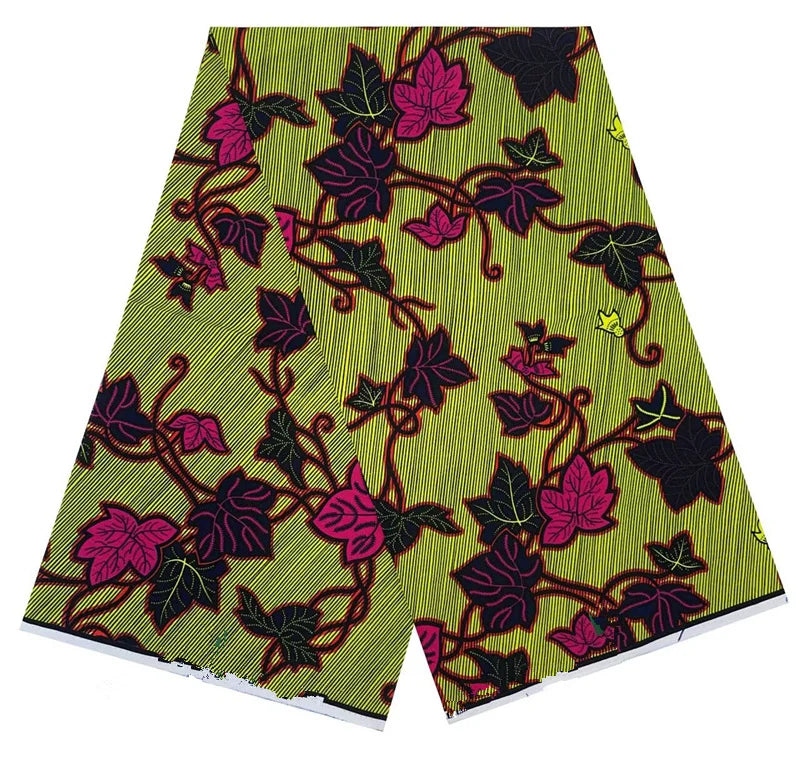 Cotton Batik Ankara Fabric - 100% African Wax Print Bronzing Golden Fabric 6 Yards for Dresses & Crafts